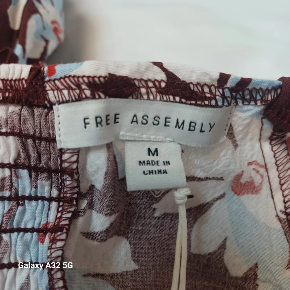 New Free Assembly Size M Floral Brown and White Dress - Picture 2 of 15